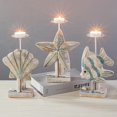 thumbnail image 3 of Candelabro de madera maciza tallado en forma de pez, adornos decorativos, artesanías, mesa de exhibición de estrellas de mar de madera, 3 of 5