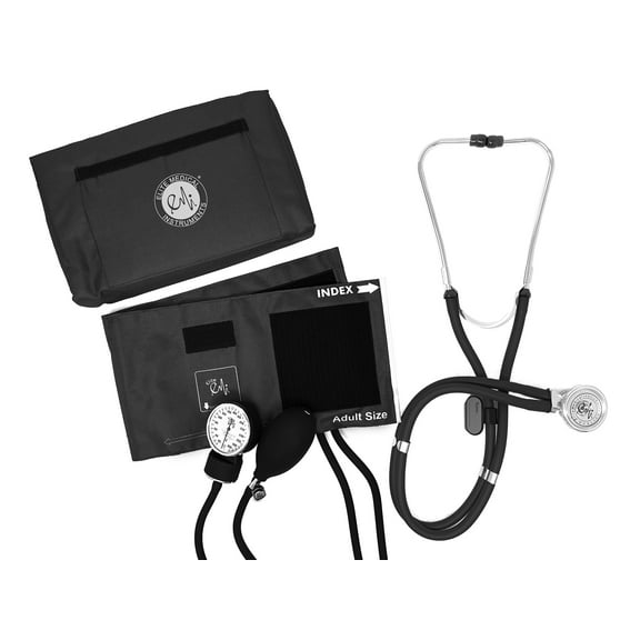 EMI BLACK Sprague Rappaport Stethoscope and Aneroid Sphygmomanometer Blood Pressure Set Kit - #330
