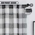 thumbnail image 4 of Bohogeo Black and white Buffalo Plaid Curtains Farmhouse Rod Pocket Window Drapes for Bedroom & Living Room, 2 Panels, 38"x63", 4 of 6
