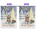 thumbnail image 2 of Merry Christmas Great Pyrenees Snowy Winter with Gifts Tree Decorations House Flag 28x40in Double Sided Pyr Dog Lover Outdoor Decor - 12020, 2 of 5