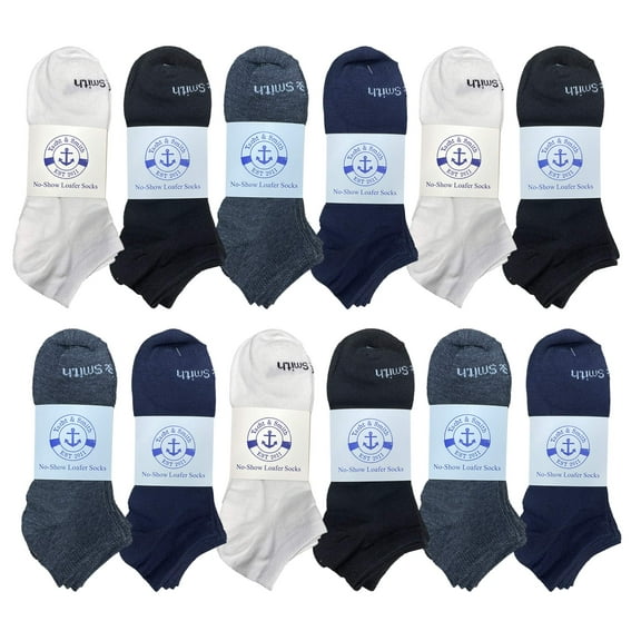 Yacht & Smith Wholesale Men's 97% Cotton Shoe Liner Training Socks Size 10-13, No Show Thin Low Cut Sport Ankle Socks (12 Pairs White)