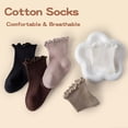 thumbnail image 6 of 5 Pairs Baby Girl Ruffle Crew Socks Toddler Infant Girls Dress Sock Soft Cotton Socks,0-5T, 6 of 7