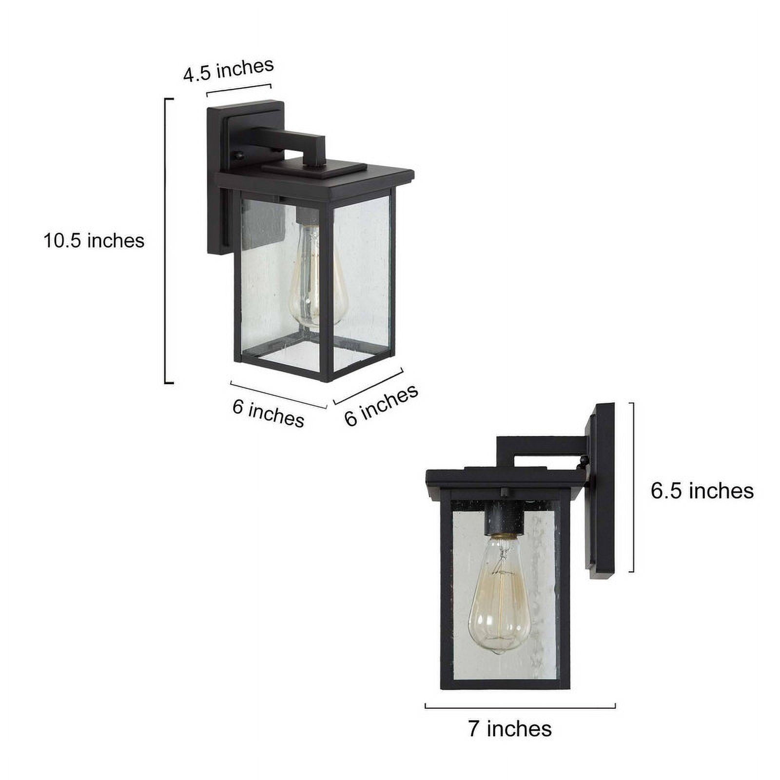 LNC Black Outdoor Wall Lantern withseeded Glass Panels, Farmhousesconce, Wet Rated