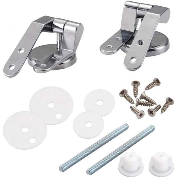 1 par de montajes de bisagra de asiento de inodoro de aleación de Zinc con pernos, tornillos y tuercas, tapa de inodoro de ajuste superior, bisagra, pieza de repuesto para inodoro