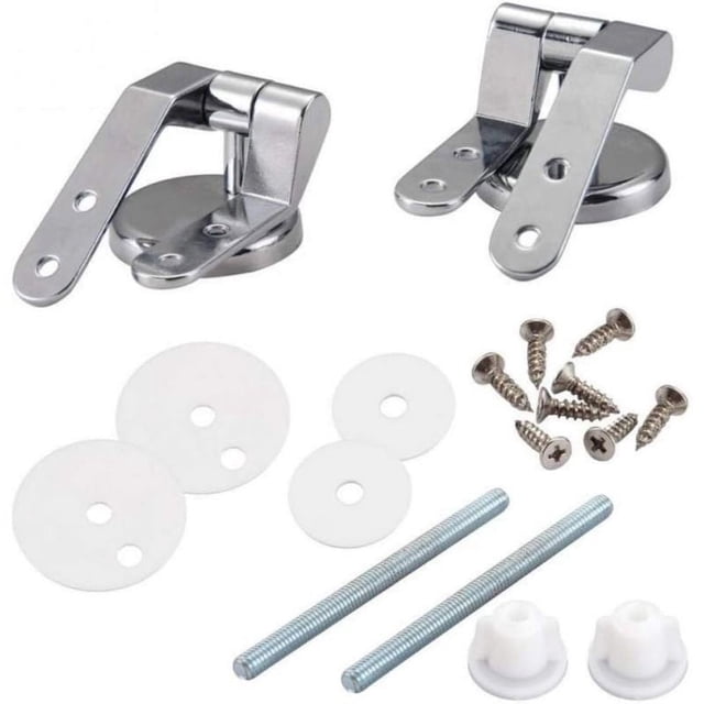 1 par de montajes de bisagra de asiento de inodoro de aleación de Zinc con pernos, tornillos y tuercas, tapa de inodoro de ajuste superior, bisagra, pieza de repuesto para inodoro