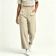 thumbnail image 4 of Levmjia Women High Waisted Wide Leg Pants Casual Drawstring Elastic Waist Side Pocket Loose Fit Pants for Women Daily Wear, 4 of 6