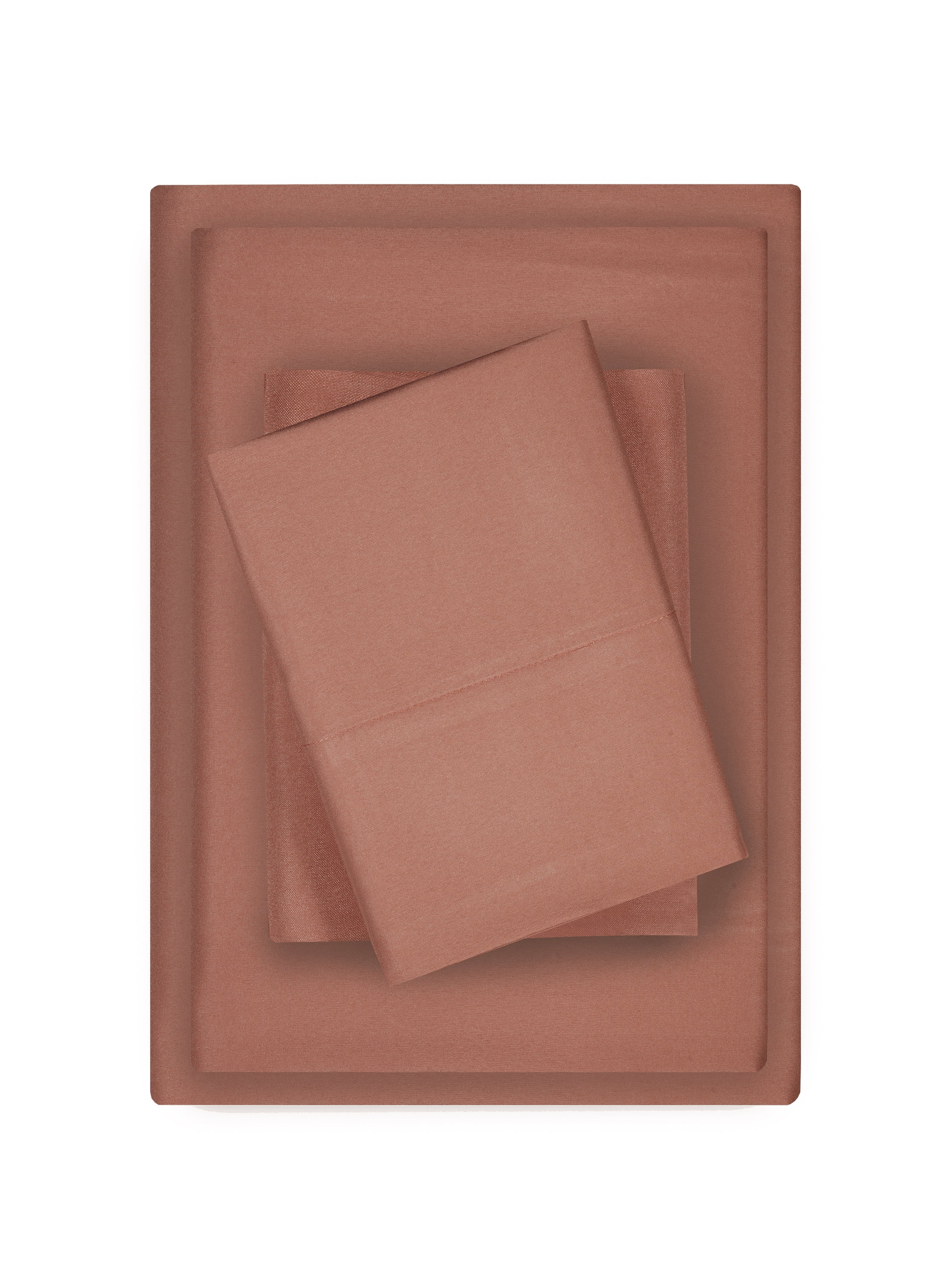 Mainstays Comfort Chill Microfiber Bed Sheet Set, Full, Terracotta Dream, 4 Piece