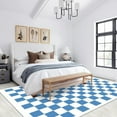 thumbnail image 2 of Vintage Checkerboard Rug 4x6ft Area Rugs Blue White Plaid Rugs Ultra Soft Washable Carpet with Non Slip Backing for Living Room Bedroom Gameroom Study Office Home Decor Mat, 2 of 7