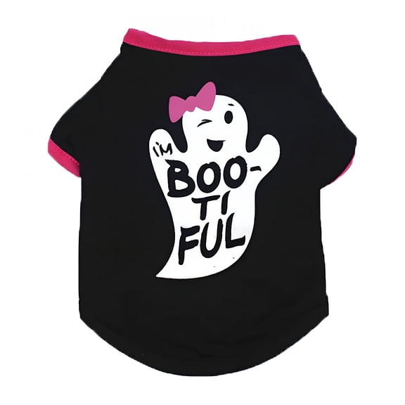TELOLY Pet Dog Clothes Dog Clothes for Large Dogs Male Festivals Dog Tee Shirts for Small Dogs Boy Pumpkin Cotton Black Vest T Shirt Clothes Pride Dog Shirt Small Dog Clothes for Girls Puppy C
