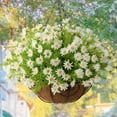 thumbnail image 3 of Artificial Hanging Flowers for Outdoors Spring Decoration,Faux Silk Chrysanthemum,Hanging Planters in inch Coconut Lining Basket for Home Outside Porch Decor(White), 3 of 5