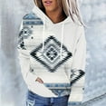 thumbnail image 2 of DeHolifer Womens Tops Sweatshirt for Women Aztec Print Crewneck Cowgirl Clothes Western Ethnic Style Geometric Printed Casual Pullover Shirt with Pockets White 3XL, 2 of 5