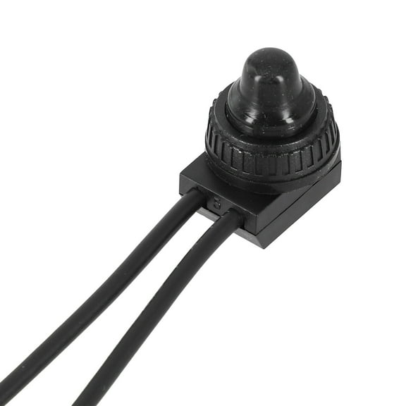 12V Waterproof Latching Push Button On-Off Switch with Leads Wire Black Red Black