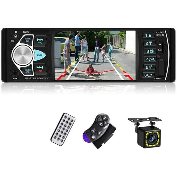 Auto Estéreo GEN1 4.1 Pantalla 1 Din Bluetooth USB SD FM + Cámara