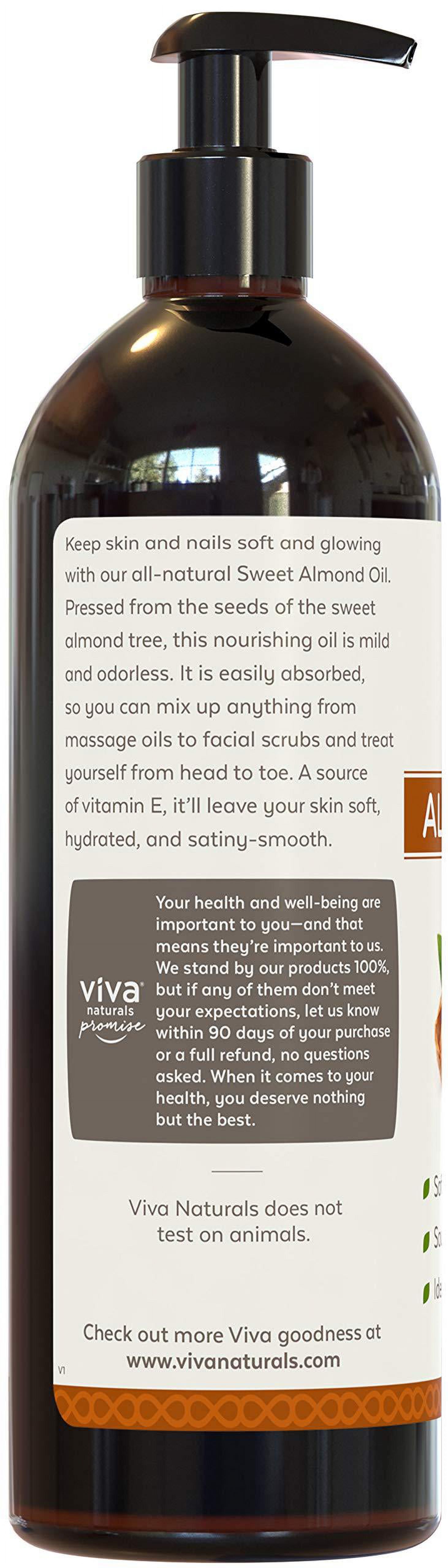 Almond Oil (16 oz); Sweet Almond Oil for Skin or Almond Oil for Hair, The Perfect Natural Body Oil for Women, Great as Unscented Massage Oil - image 3 of 5