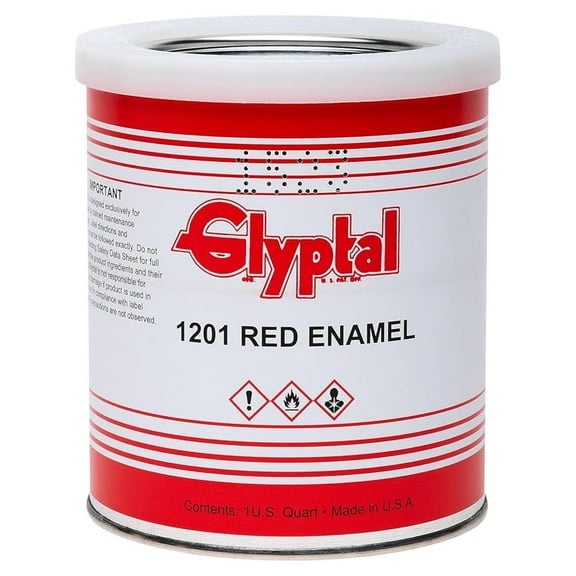 Glyptal 1201Q Insulating Enamel Paint - Red, 1 Quart - Corrosion & Moisture Resistant Primer, Sealer, Adhesive & Protective Finish