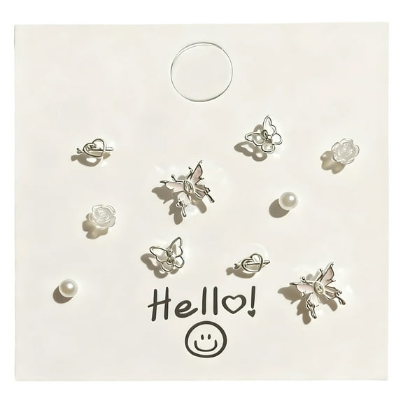 DESIGNICE Earring Set,Alloy Earring Sets for Women,Simple Stylish Hypoallergenic Earrings for Women Small Earrings,5Pairs