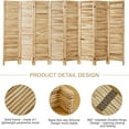 thumbnail image 6 of Room Partitions and Dividers, Temporary Wall with Double Hinges, 5.6 Ft Tall Folding Louver Wood Screen for Home Office Bedroom Hotel Decoration (8 Panels, Wood Color), 6 of 8