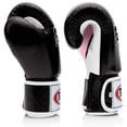 thumbnail image 5 of Guantes de boxeo Fairtex BGV1 para entrenamiento de muay thai, 14 onzas, negro/blanco/rosa, 5 of 5