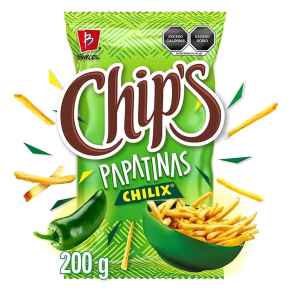 Papatinas Barcel Chip's chilix sabor chiles en vinagre 200 g