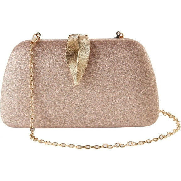 Evening Bag with Detachable Chain, Clutch Purse for Women, Sparkling Party Handbag for Wedding, Prom, Banquet