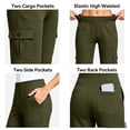 thumbnail image 5 of Zulora Women's Cargo Yoga Pants High Waist Stretchy Waistband Loose Straight Leg Casual Workout Trousers with Side Pockets, 5 of 10