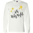 thumbnail image 3 of Inktastic Oh Holy Night Christmas Nativity with Yellow Stars Long Sleeve T-Shirt, 3 of 5
