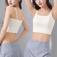 thumbnail image 4 of Xijirk Women Square Neck Thin Strap Camisole Integrated Chest Pad Short Cut Length for Outdoor Group Activities Friend Social Moments Daily Casual Outfits,White,L, 4 of 7