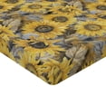 thumbnail image 4 of Ambesonne Sunflower Fitted Sheet, Vintage Botanical Floral, King Size, Earth Yellow and Grey, 4 of 5