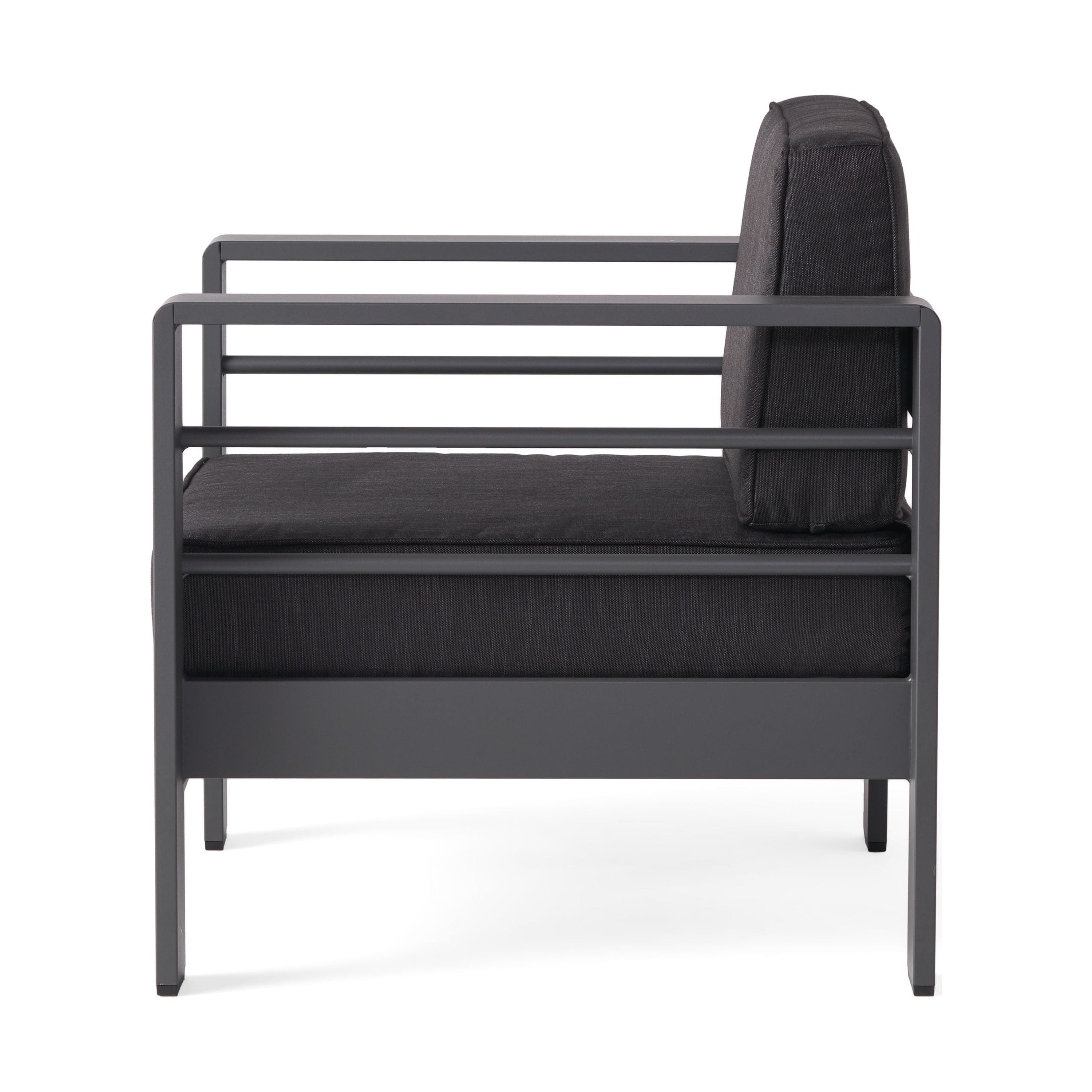 Miller Aluminum Indoor/Outdoor Club Chair, Gray and Dark Gray