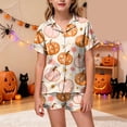 thumbnail image 2 of Leey-World Toddler Halloween Pajamas Girl's Halloween Pajama Set Cute Cartoon Printed Short Sleeved Shorts Home Clothes Pjs for Girls 2T 3T 4T 5T 6T 7T 8T, 2 of 5