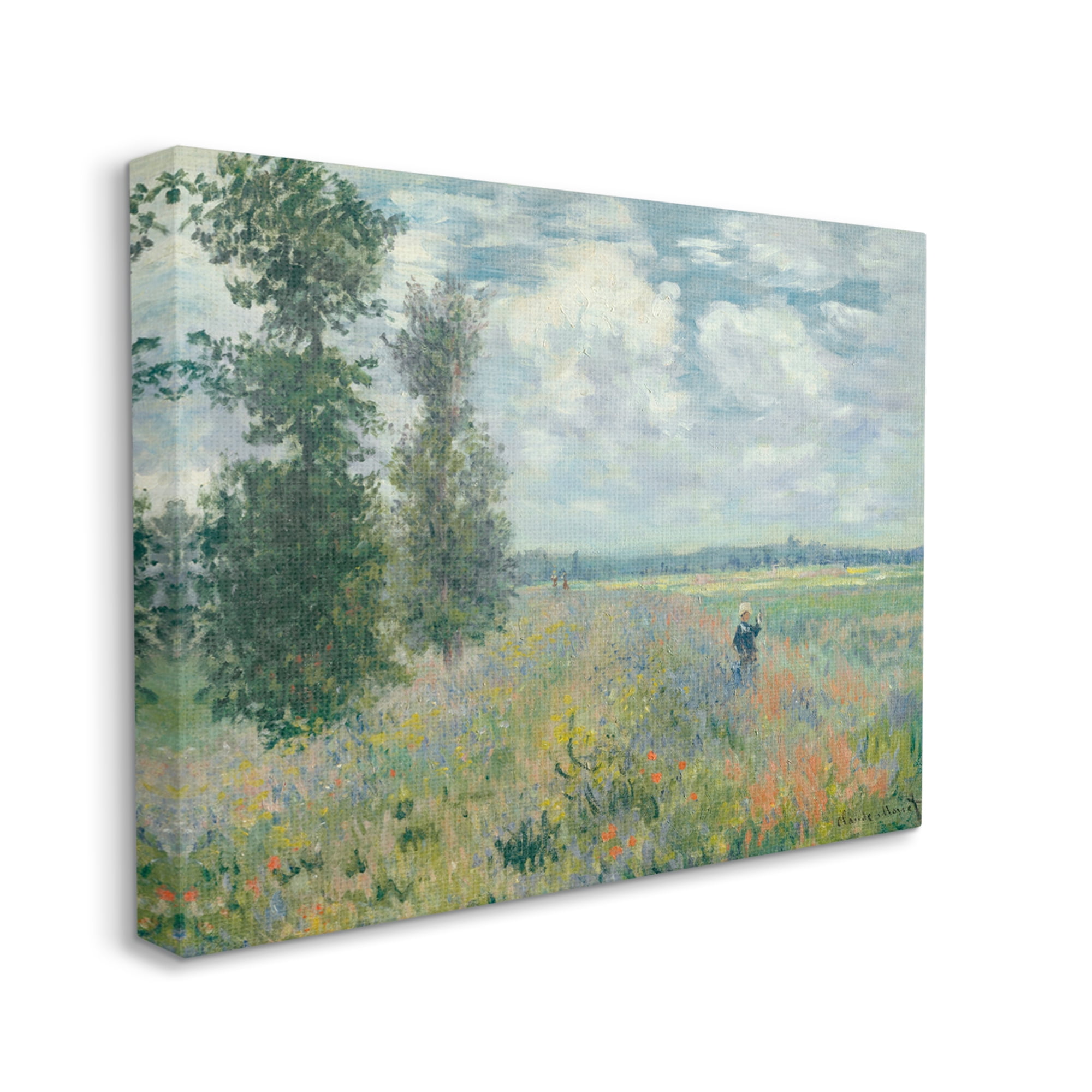 Stupell Industries Lone Person Floral Blossom Meadow Quaint Scene Painting Gallery Wrapped Canvas Print Wall Art, Design by Lettered and Lined