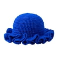 thumbnail image 4 of Kids Winter Beanie Hat Girls Crochet Bucket Hat Women Trendy Knit Cap Cute Outdoor Travel Fishing Hat Winter Hat,F,A193-Blue, 4 of 4