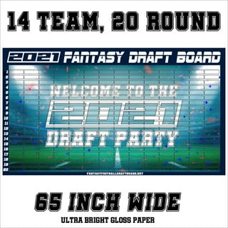 Fantasy Football Live Draft Board. Foam board, colored card stock