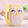 thumbnail image 3 of Portable Rectangular Lunch Box with Cute Owl Pattern Leakproof Food Container for Fruit Storage for Kids and Adults Yellow, 3 of 5