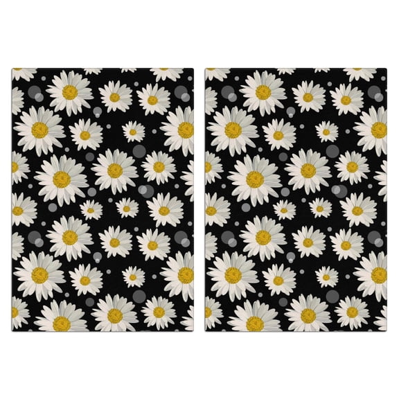 2 Pcs Funny Kitchen Towels,Black Sunflower Microfiber Dish Towels,Kitchen Tea Towels,Kitchen Towel Set (18" X 26")