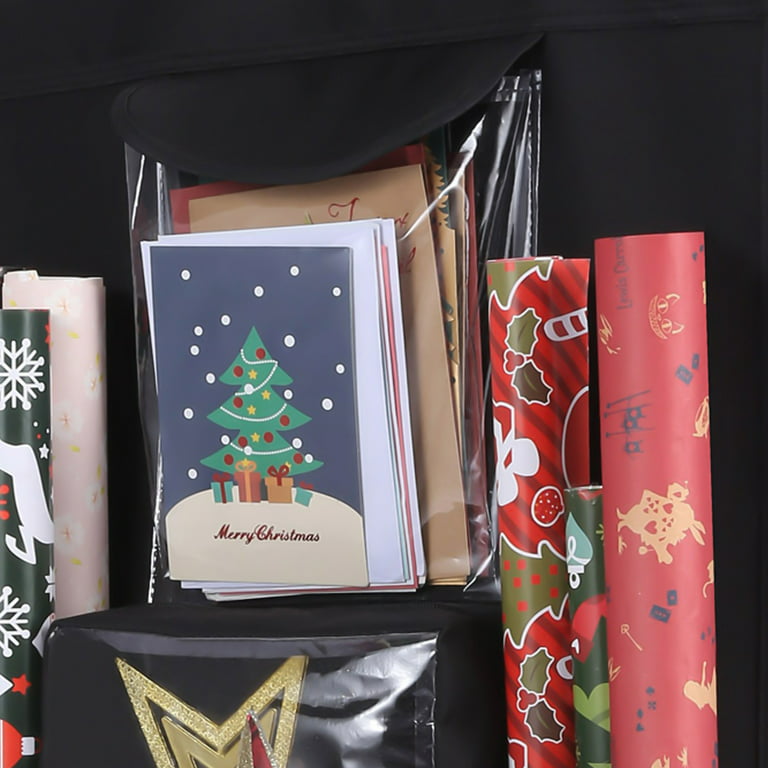 Vikakiooze Promotion on Sale, Hanging Gift Wrap Storage Organizer, 38x16 inch Wrapping Paper Storage Hanging Gift Bag Organizer Station with Multiple