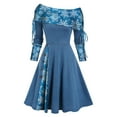 thumbnail image 1 of Vestidos Para Mujer Vestidos de Otoño Con Hombros Descubiertos Estampado de Navidad de Moda Botón Causal Vestido de Vacaciones de Manga Larga Odeerbi  ODB182498, 1 of 4