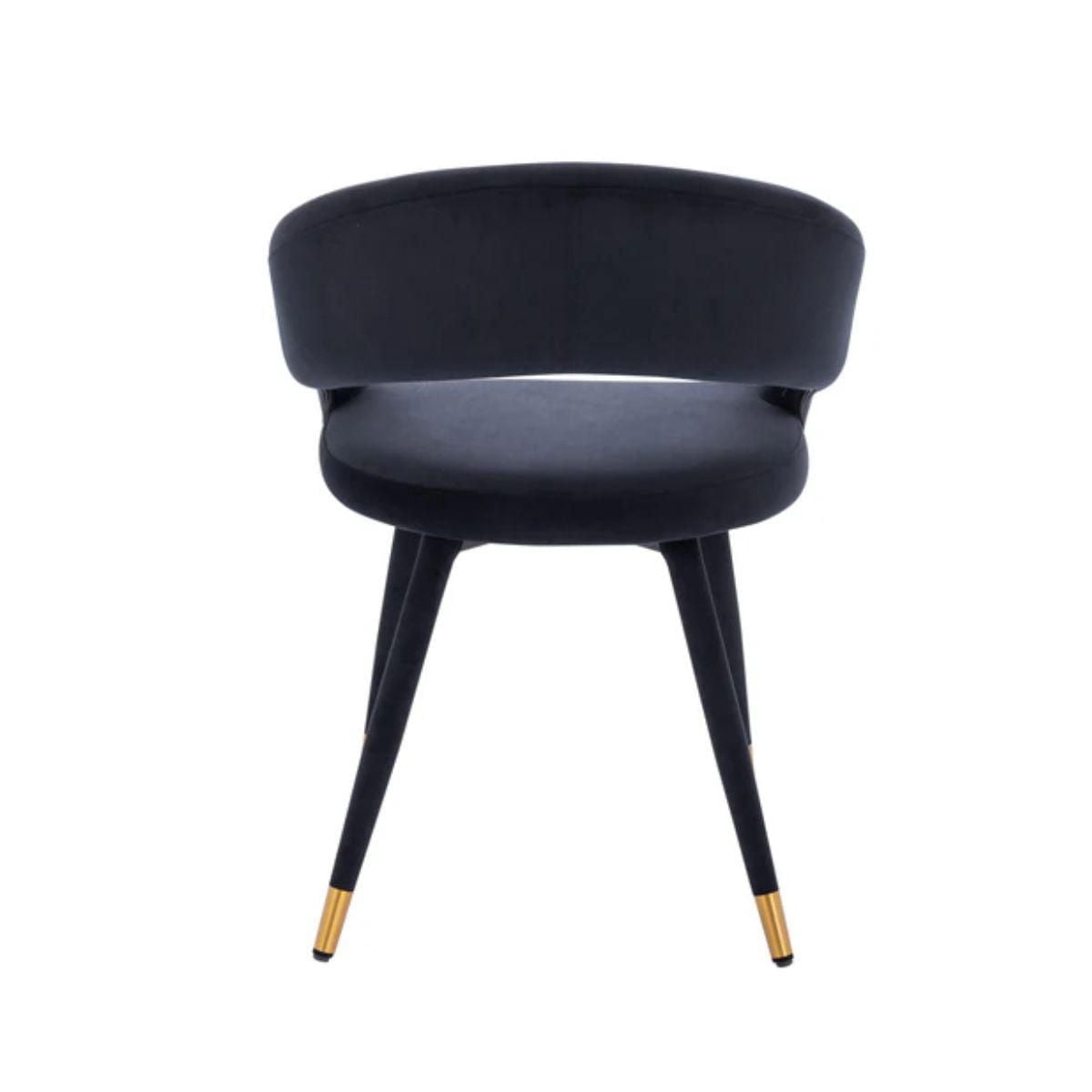 Chaise de salle à manger Darius en velours noir LOT DE 2
