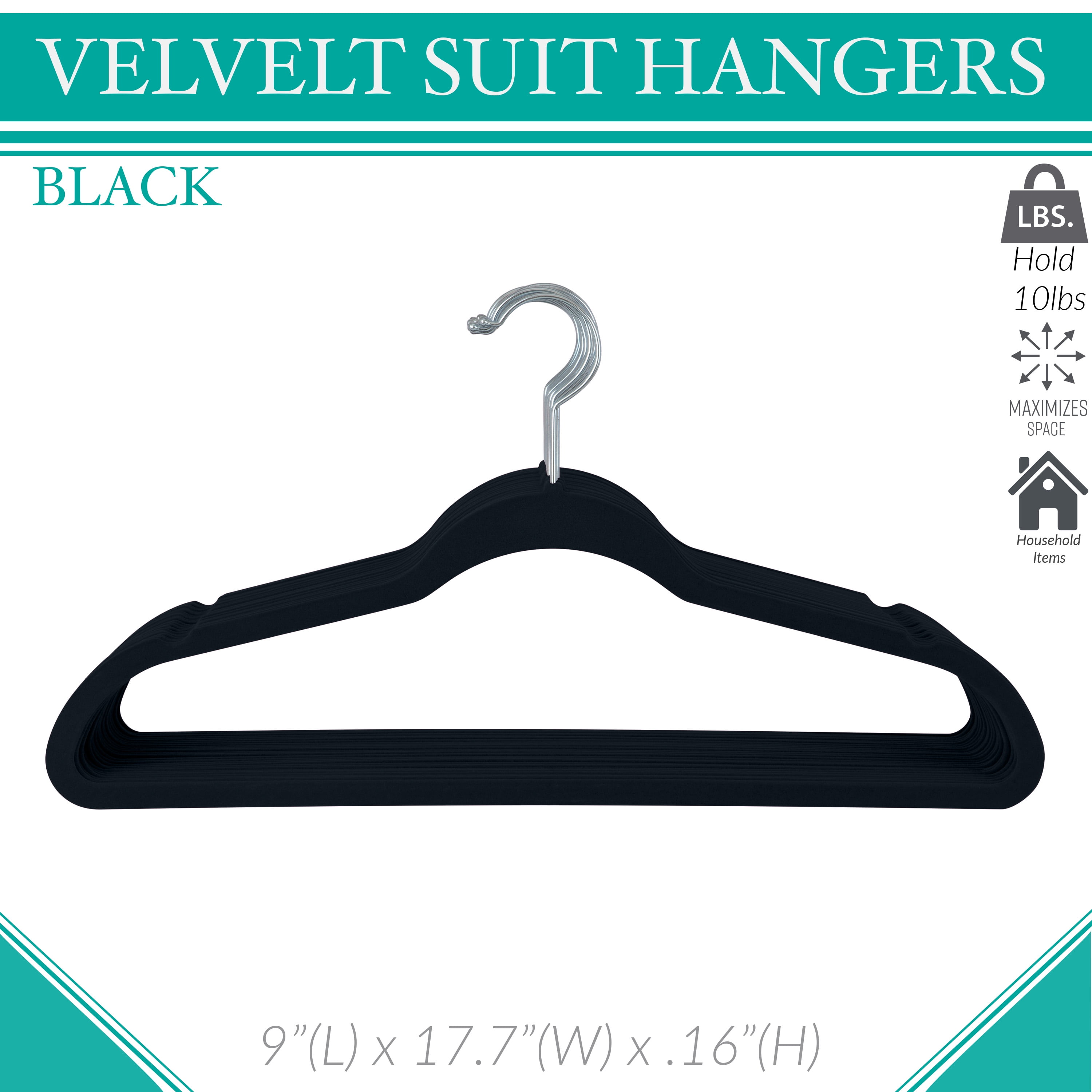 Real Living Black Velvet Hangers, 25-Pack
