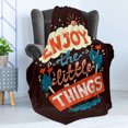 thumbnail image 4 of Enjoy the Little Things Soft Flannel Fleece Blanket, Funky Chirping Birds on Trees with Retro Hand Written Calligraphy, Cozy Plush for Indoor and Outdoor Use, 70" x 90", Multicolor, by Ambesonne, 4 of 5