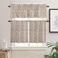 thumbnail image 2 of Rustic Printed Boho Kitchen Curtains and Valances Set, Rod Pocket Curtains Tier Farmhouse Window Curtains 36 Inch Length, Vintage Mandala Tribal Geometric 3 Piece Kitchen Curtains Set, 2 of 6