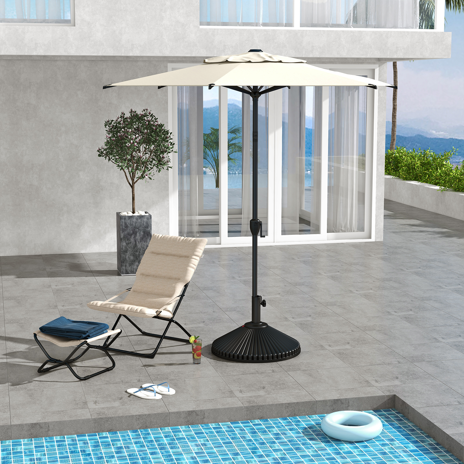 Abba Patio 7.5ft Outdoor Umbrella with Crank and Tilt, Beige photo 7
