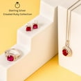 thumbnail image 4 of PEORA Created Ruby Pendant Necklace for Women Sterling Silver, Heart in Heart Shape Design, 1.15 Carats Heart Shape 6mm, with 18 inch Italian Chain, 4 of 5