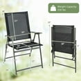 thumbnail image 6 of Resenkos 2 Pieces Patio Folding Chairs with Armrests for Deck Garden Yard-Black & Gray, Outdoor Dining Chair for Outside Patio, All Weather, Porch, Garden, Poolside, 6 of 6