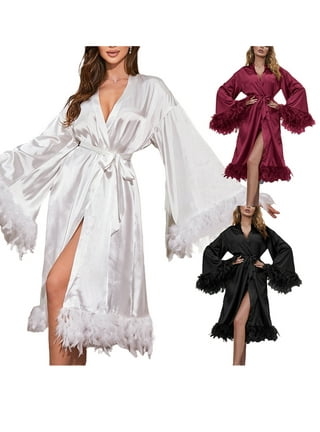 bride robe with feathers