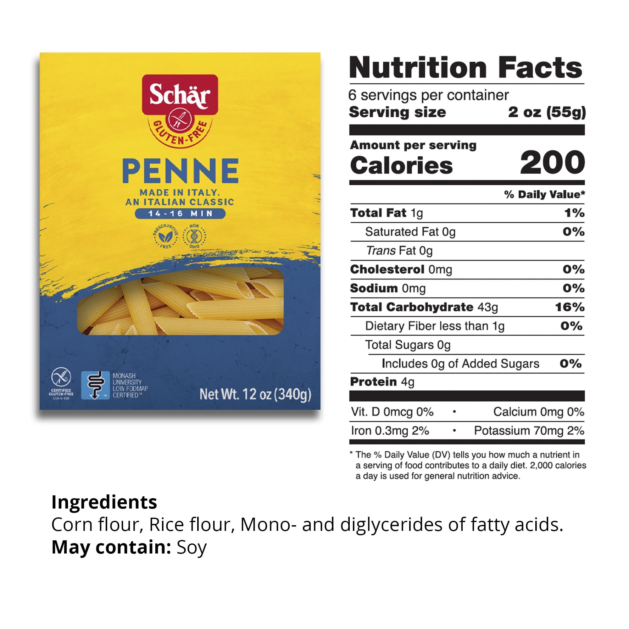 (5 pack) Schar Penne Pasta, Gluten Free Pasta Noodles, 12 oz