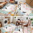 thumbnail image 6 of Easter 3'x5' Washable Rug, Spring Watercolor Bunny Eggs Wood Grain Teal Blue Non-Slip Area Rugs for Entryway Kitchen Classroom, StainResistant Dorm Throw Carpet, Low Pile Soft Indoor Floor Mat, 6 of 9