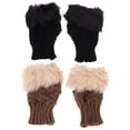 thumbnail image 1 of 2 pares de invierno felpa guantes sin dedos cálidos medio dedo guantes para los fríos., 1 of 5