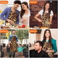 thumbnail image 7 of Orange and Brown Leopard Pattern Apron-Garden Aprons for Women with Pockets-Cotton Linen Waterproof Kitchen Cooking Gardening Aprons Adjustable for Kitchen,Cooking,BBQ and Salon 33x27 Inch, 7 of 7