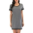 thumbnail image 2 of BJUTIR Sleepwear For Womens Nightgown Summer Casual Soft And Comfortable Round Neck Loose Contrast Color Short Sleeved Multi Color Nightdress, 2 of 7